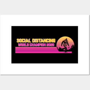 Bigfoot Social Distancing - Retro Glitch Posters and Art